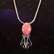 Filigree Pendant Necklace w/ Pink Cab- Sterling Silver- Private Collection